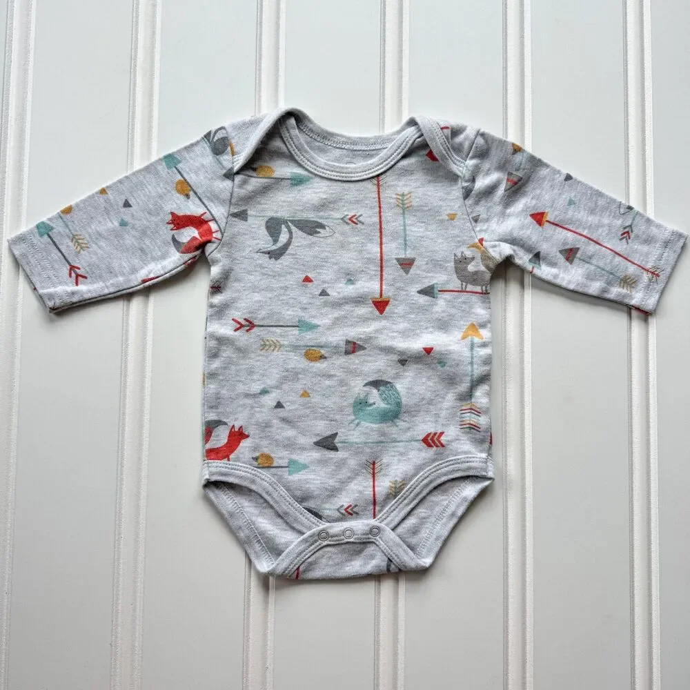 4/$10 - Rene Rofe Fox Baby Long Sleeve Onesie Bodysuit Set / Outfit